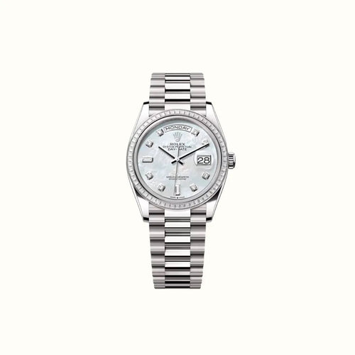 Vandor Day-Date 36mm 128399TBR Pearlescent White Dial