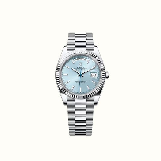 Vandor Day-Date 40mm 228236 Ice Blue Dial Baton