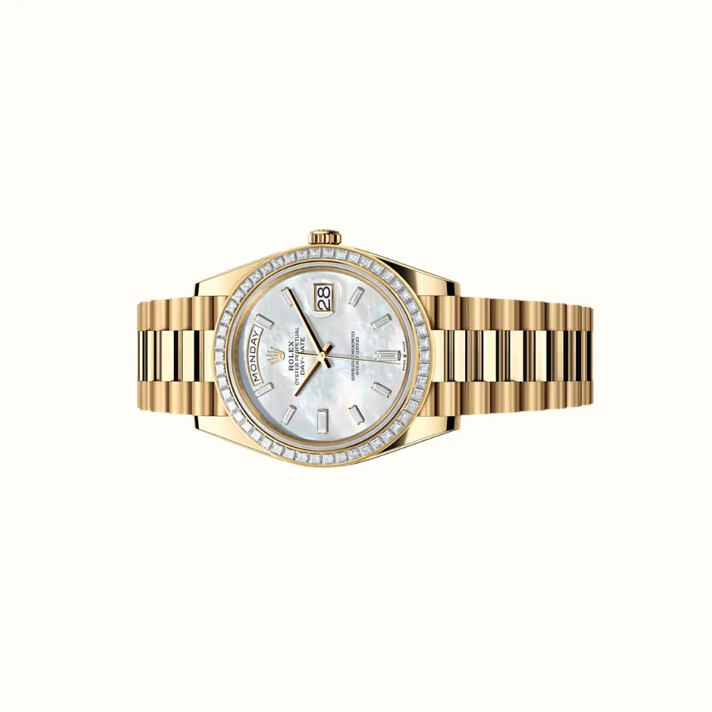 Vandor Day-Date 40mm 228398TBR Pearlescent White Dial