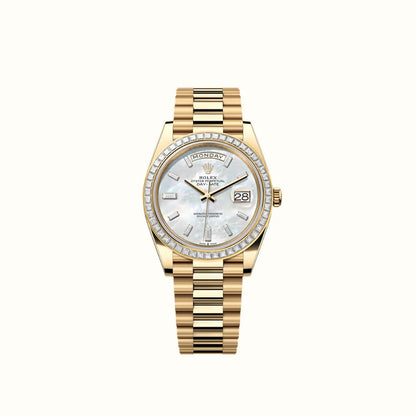Vandor Day-Date 40mm 228398TBR Pearlescent White Dial