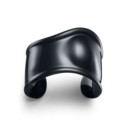18K T Elsa Peretti Small Bone Cuff Black Bracelet