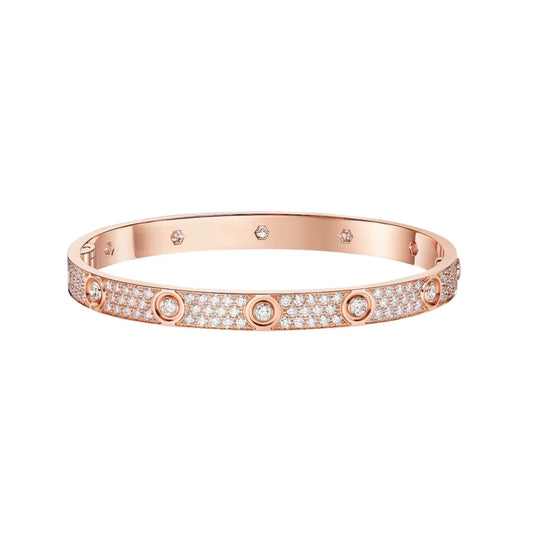 L'amour Amour Bracelet 10 Diamond Full Pavé Rose Gold
