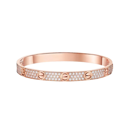 L'amour Amour Bracelet Full Pavé Rose Gold