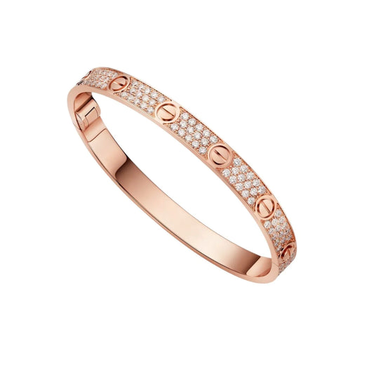L'amour Amour Bracelet Full Pavé Rose Gold