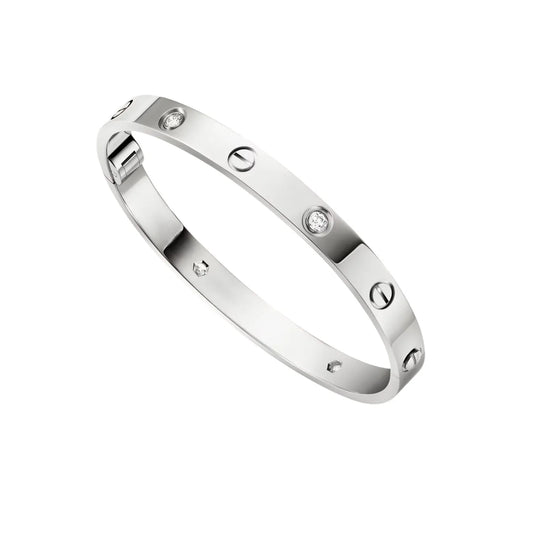 L'amour Amour Bracelet Small Model 4 Diamonds White Gold