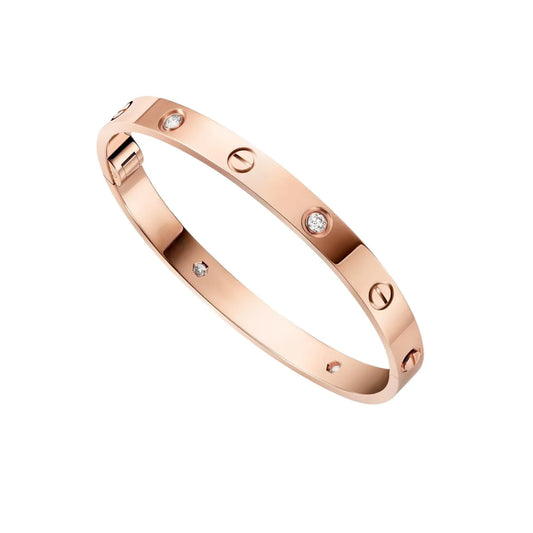 L'amour Amour Bracelet Small Model 4 Diamonds Rose Gold