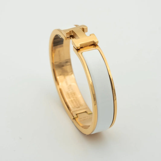 L'amour H White Bracelet Rose Gold