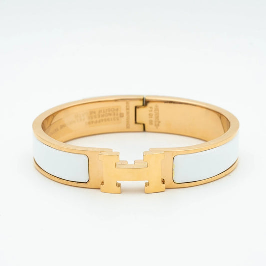 L'amour H White Bracelet Rose Gold
