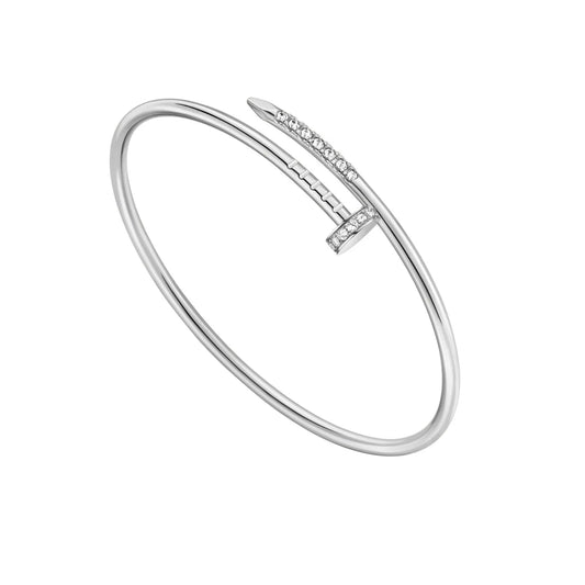 L'amour Linéa Clou Bracelet Small Model Pavé Diamond White Gold
