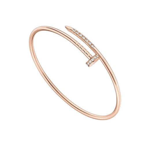 L'amour Linéa Clou Bracelet Small Model Pavé Diamond Rose Gold