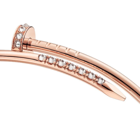 L'amour Linéa Clou Bracelet Small Model Pavé Diamond Rose Gold