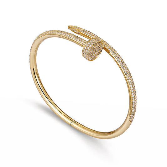 L'amour Linéa Clou Bracelet Classic Model Diamond Pavé Gold