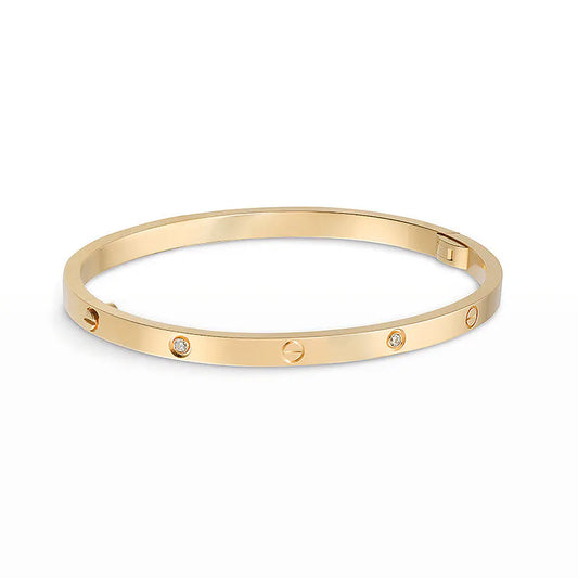 L'amour Amour Bracelet Small Model 6 Diamonds Gold