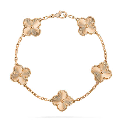 L'amour Four Leaf Clover Bracelet Pure Laser Rose Gold