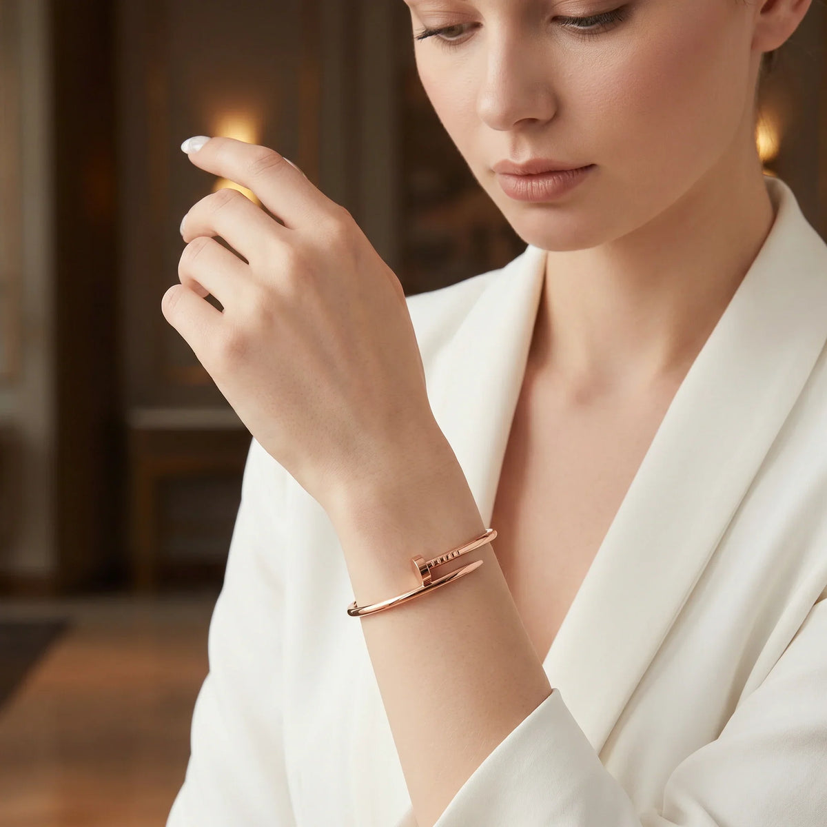 L'amour Linéa Clou Bracelet Small Model Rose Gold