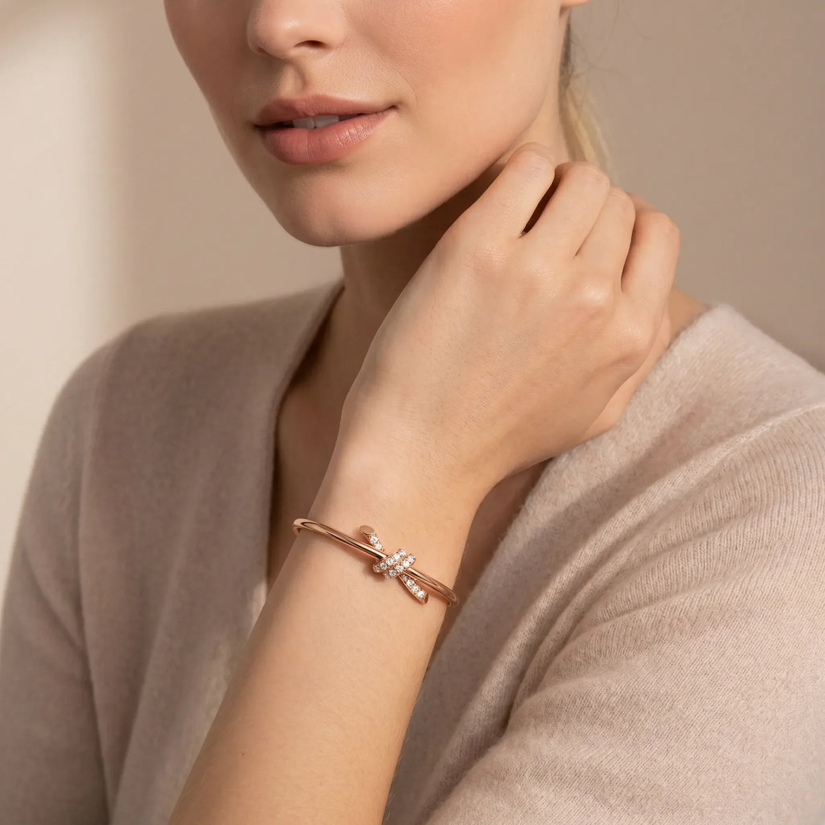 L'amour Lucent Bracelet Diamond Wire Bangle Rose Gold
