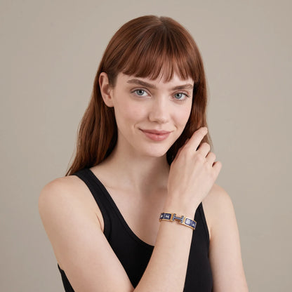 L'amour H Blue Ceramic Bracelet Rose Gold