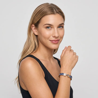 L'amour H Black Multicolor Bracelet Rose Gold