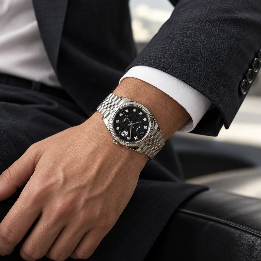 Vandor Datejust 36mm 126234 Black Computer Diamond Dial Jubilee White Rolesor