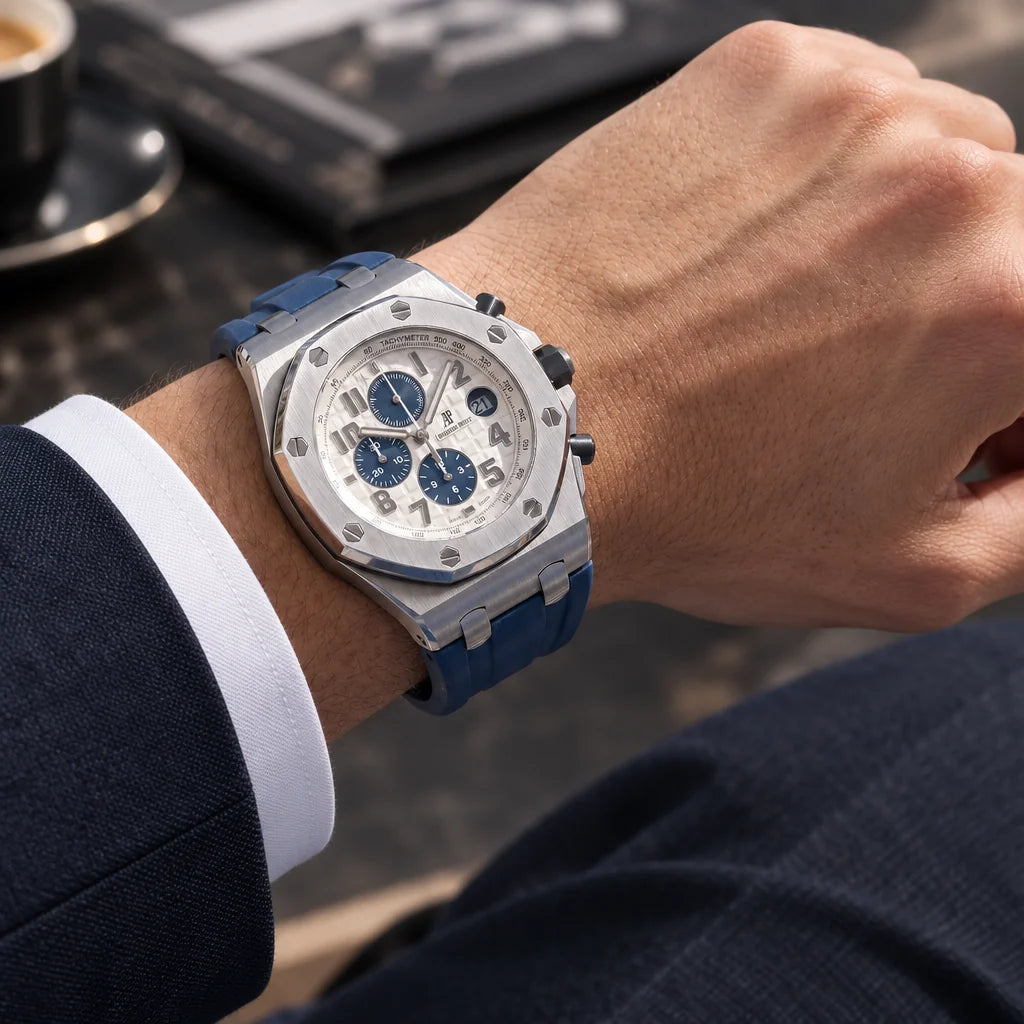 Vandor Royal Oak Offshore Chronograph Stainless Steel Navy Strap | AP 42 26170ST.OO.D305CR.01