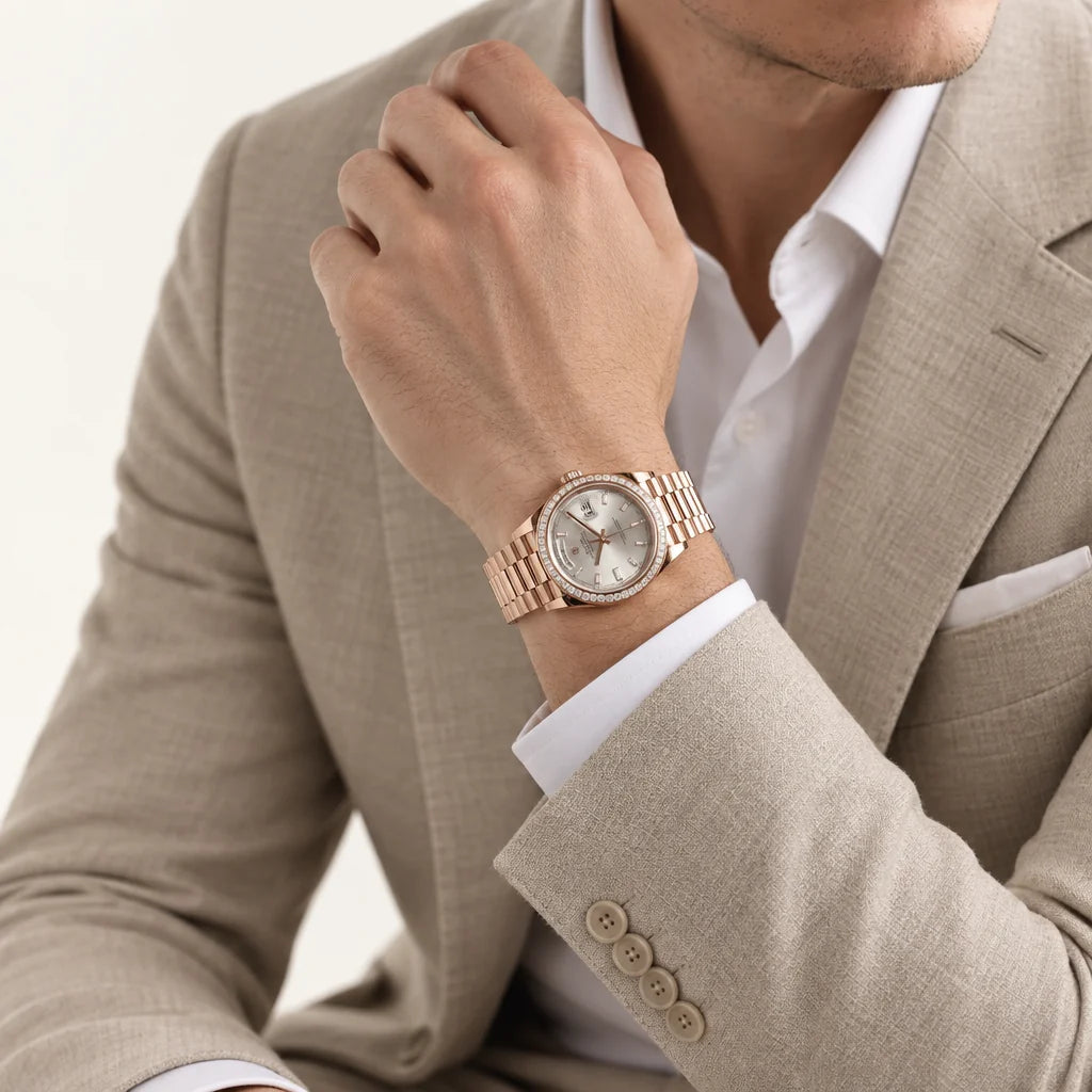 Vandor Day-Date 36mm 128395TBR Silver Dial