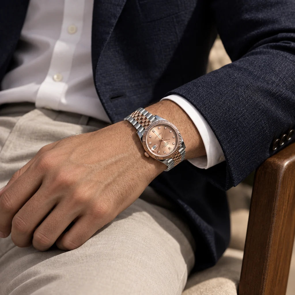 Vandor Datejust 41mm 126331 Pink Diamond Dial Jubilee Everose Rolesor