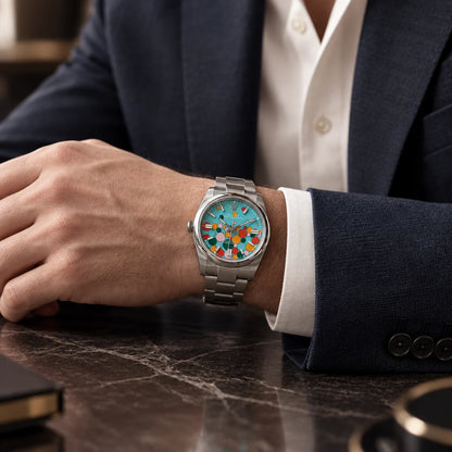 Vandor Oyster Perpetual Celebration Dial Steel Men's Watch | RL 41 124300