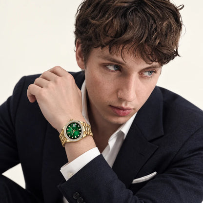 Vandor Day-Date 36mm 128398TBR Green Dial Stone-Set