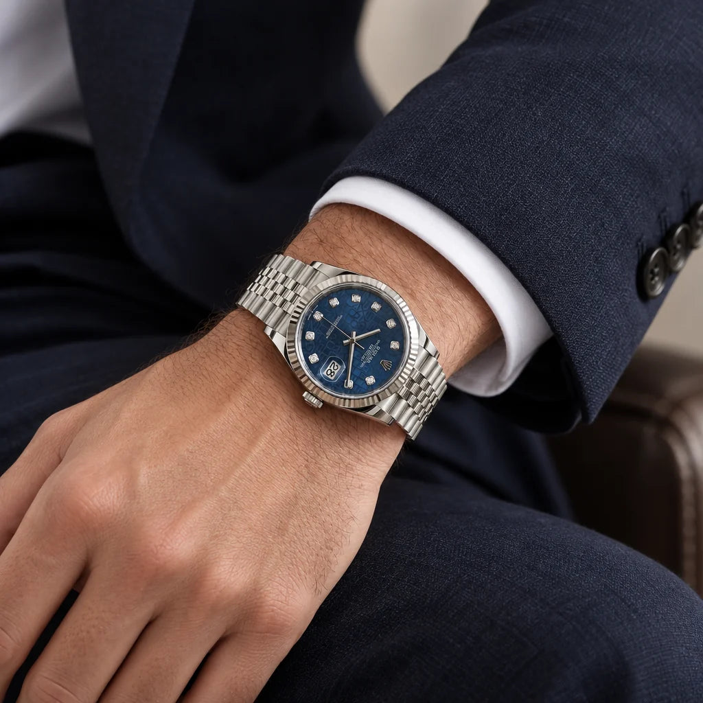 Vandor Datejust 36mm 126234 Blue Computer Diamond Dial Jubilee White Rolesor