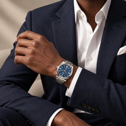 Vandor Oyster Perpetual Bright Blue Dial And Smooth Bezel Watch