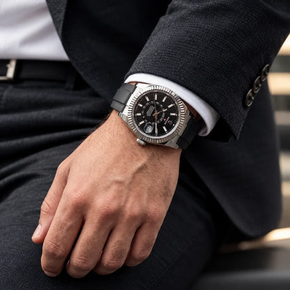 Vandor Sky-Dweller White Gold Black Dial Time And Ring-Command Control Men's Watch | RL 42 336239