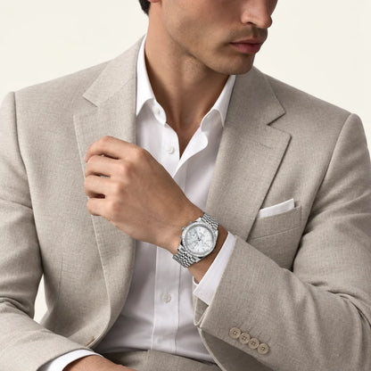 Vandor Day-Date 36mm 128396TBR Pearlescent White Dial