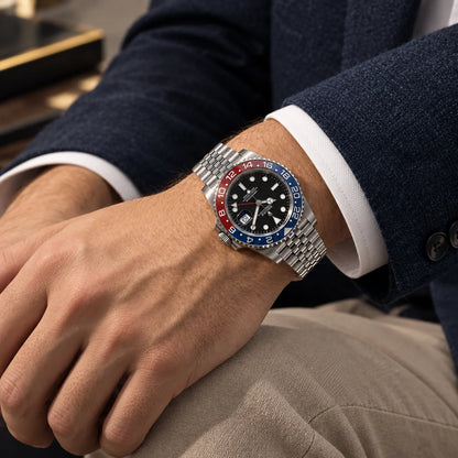 Vandor GMT-Master II Blue Red Pepsi Bezel Jubilee Men's Watch | RL 40 126710BLRO-0001