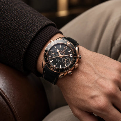 Vandor Seamaster Planet Ocean Chronograph Sedna Gold Mens Watch | OM 215.63.46.51.01.001
