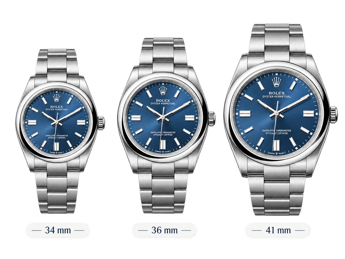 Vandor Oyster Perpetual Bright Blue Dial And Smooth Bezel Watch