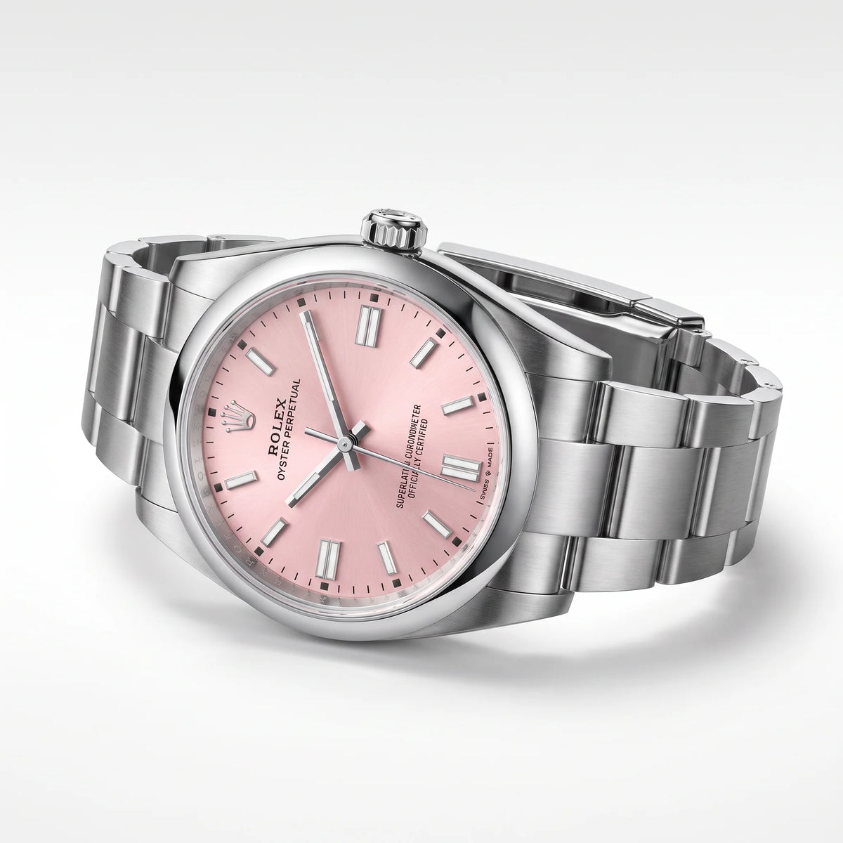 Vandor Oyster Perpetual Pink Dial And Smooth Bezel Women’s Watch | RL 36 126000