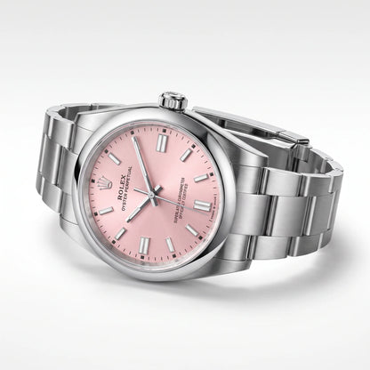 Vandor Oyster Perpetual Pink Dial And Smooth Bezel Women’s Watch | RL 36 126000