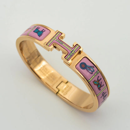 L'amour H pink gold Bracelet pink ceramic