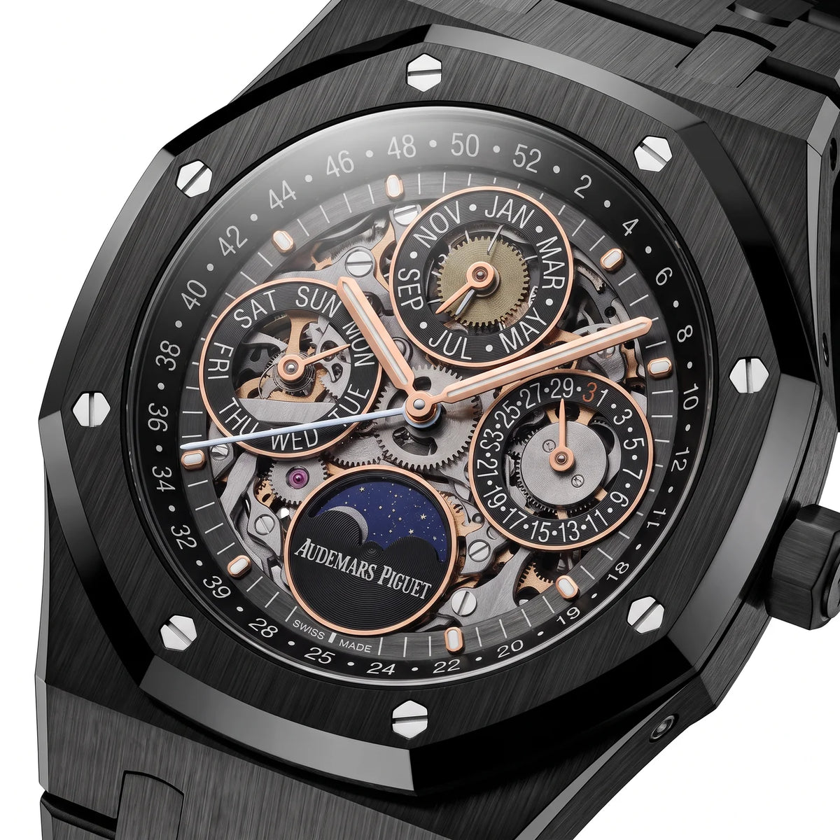 Vandor Royal Oak Perpetual Openworked Black Ceramic | AP 26585CE.OO.1225CE.01