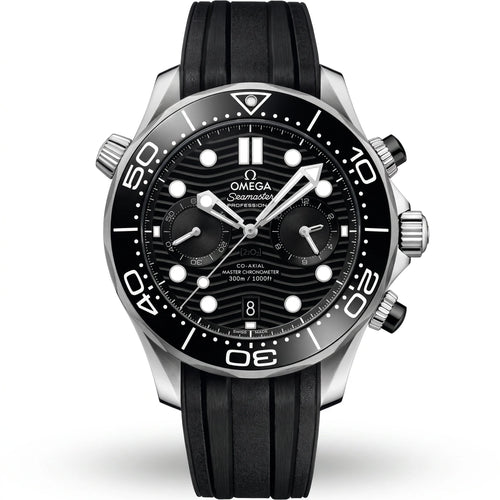 Vandor Seamaster Diver 300M Black Chronograph Men's Watch | OM 210.32.44.51.01.001