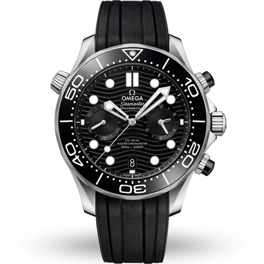 Vandor Seamaster Diver 300M Black Chronograph Men's Watch | OM 210.32.44.51.01.001