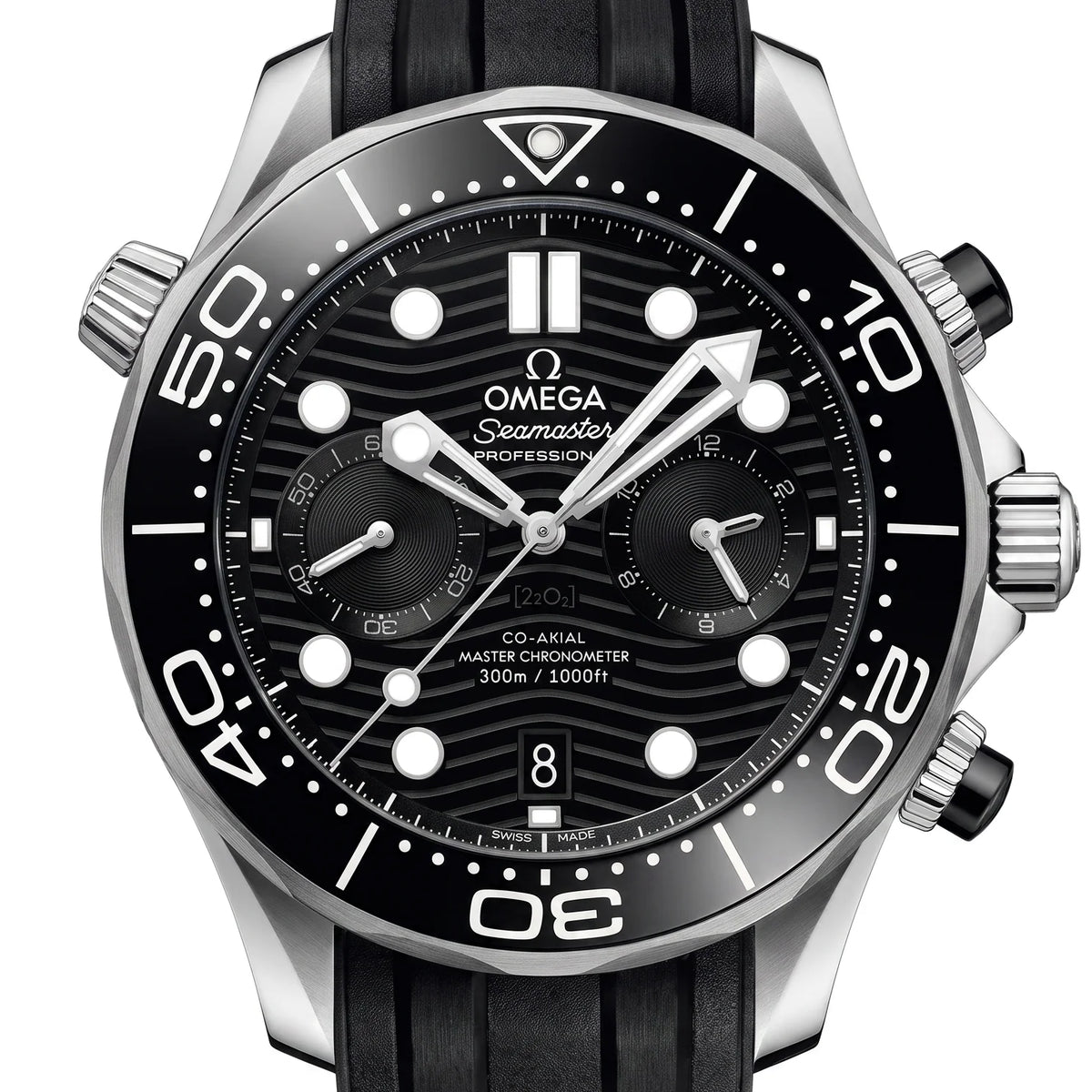 Vandor Seamaster Diver 300M Black Chronograph Men's Watch | OM 210.32.44.51.01.001
