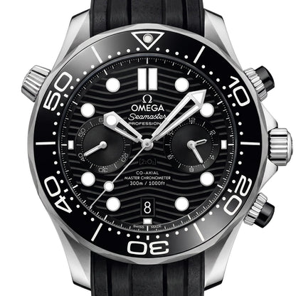 Vandor Seamaster Diver 300M Black Chronograph Men's Watch | OM 210.32.44.51.01.001