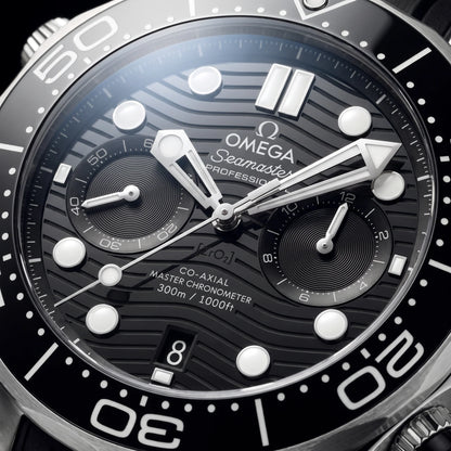 Vandor Seamaster Diver 300M Black Chronograph Men's Watch | OM 210.32.44.51.01.001