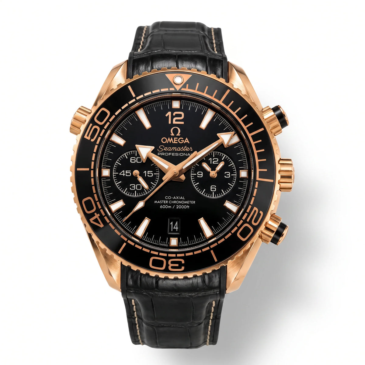 Vandor Seamaster Planet Ocean Chronograph Sedna Gold Mens Watch | OM 215.63.46.51.01.001