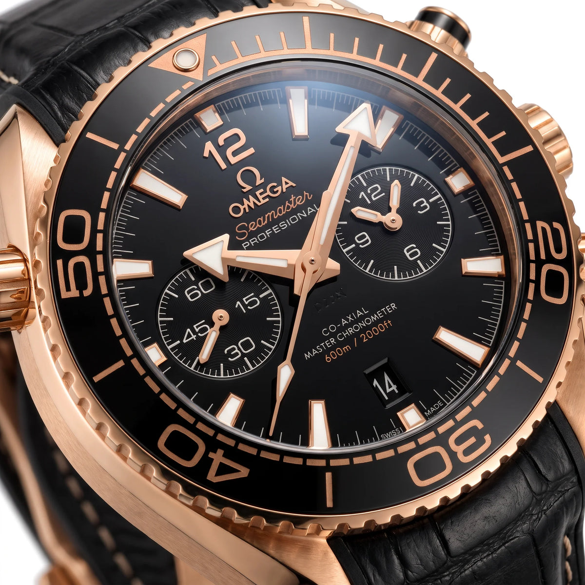 Vandor Seamaster Planet Ocean Chronograph Sedna Gold Mens Watch | OM 215.63.46.51.01.001