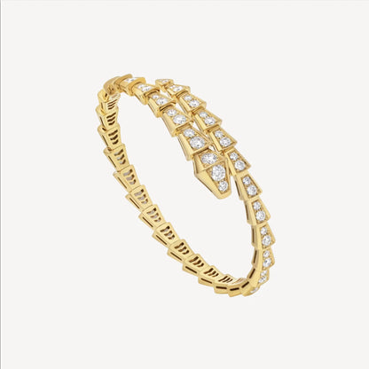 L'amour Viper Essence Bracelet Full Pavé Diamond Yellow Gold