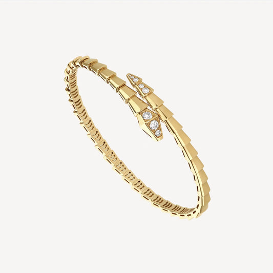 L'amour Viper Essence Bracelet Pavé Diamond Head & Tail Yellow Gold