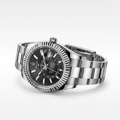 Vandor Sky-Dweller 42mm 336934-0007 Bright Black Dial Oyster White Rolesor