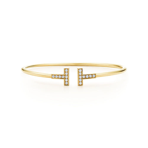 18K T Diamond Wire Bracelet